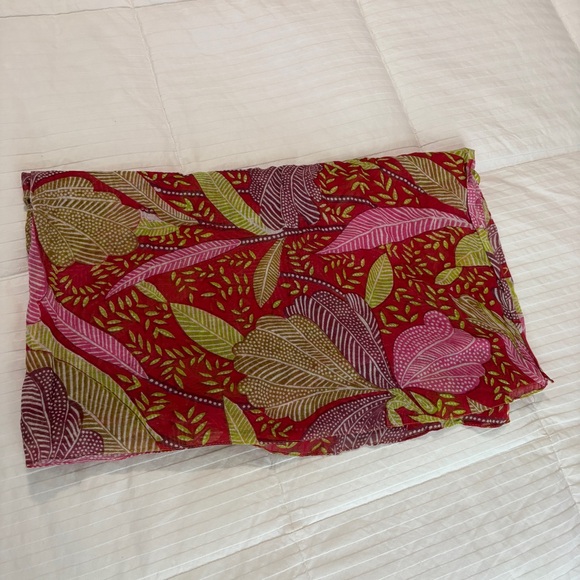 Andrea Tendero 100% Cotton Multicolored Allover Print Rectangle Scarf - Picture 4 of 4